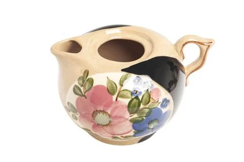 Teapot with pattern isolated in white background. Stock Photos