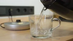 Pouring Hot Water Into Into Cup Stock Photo 1146657914