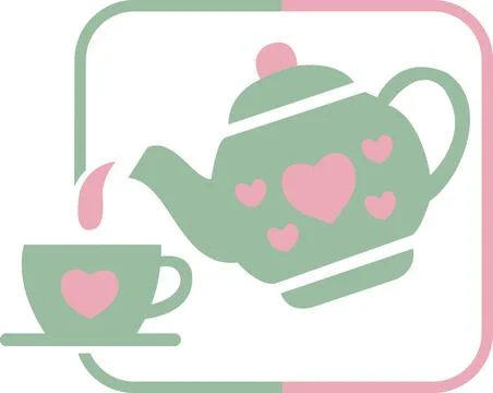 Teapot Pouring Tea Into Cup Icon Stock Illustration