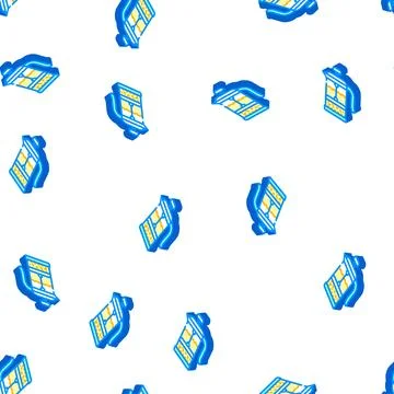 Teapot press isometric icon seamless pattern color Stock Illustration