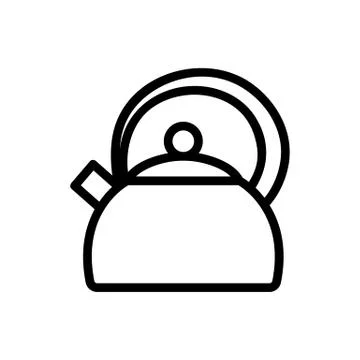 Teapot with protective round handle icon vector outline illustration Illustration