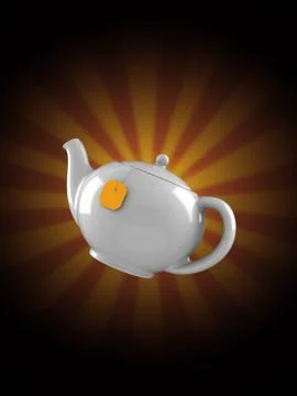 Teapot on rays background Stockillustratie