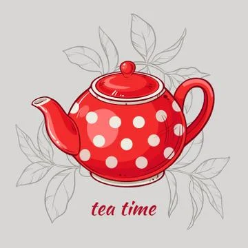 Teapot red Stock Illustration