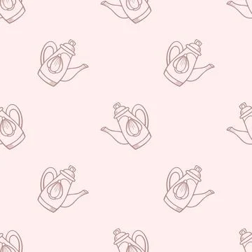 Teapot seamless repeat pattern vector background Illustrazione stock