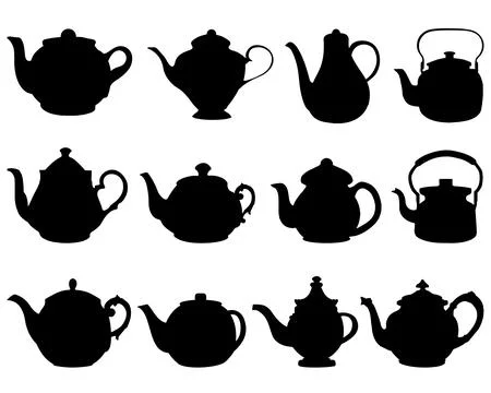 TEAPOT SILHOUETTE VECTOR ART Stock Illustration