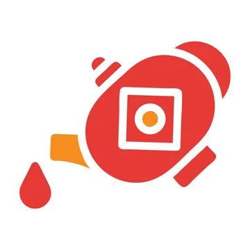 Teapot solid red illustration vector and logo Icon new year icon perfect. Stock Illustration