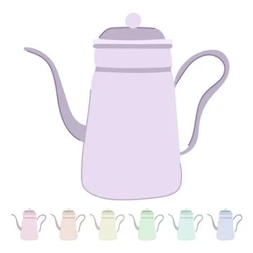 Teapot steel drip kettle vector cartoon graphic Stock Illustration