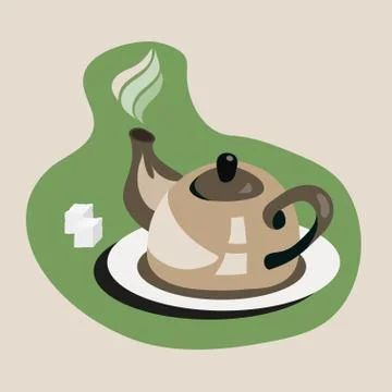 Teapot with sugar Stock Illustration