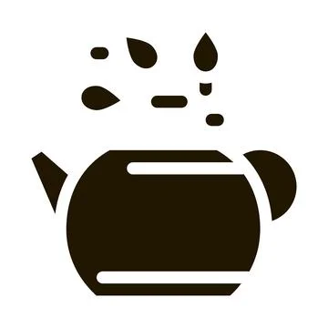 Teapot with tea leaves icon Vector Glyph Illustration 스톡 일러스트