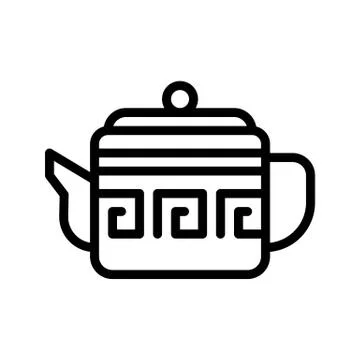 Teapot vector, Chinese lunar new year line style icon Ilustración de archivo