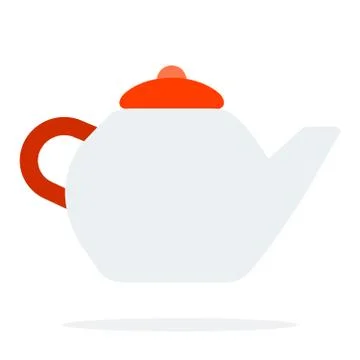 Teapot vector flat material design isolated object on white background. Illustrazione stock