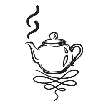 Teapot vector hand drawn illustration. Teapot icon. Stock Illustration