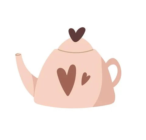 Teapot. Vector illustration in a flat Stock Illustration