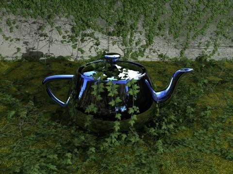 Teapot with vines Stock Illustration