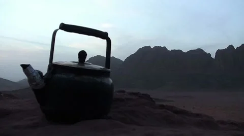 Teapot Wadi Rum desert Stock Footage