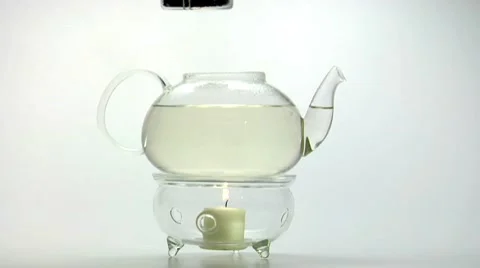 Teapot on warmer Stock Footage 8571845