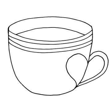 A teapot from which steam flows in the form of a heart. Vector illustration of a Stock Illustration