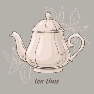 Teapot white Illustrazione stock
