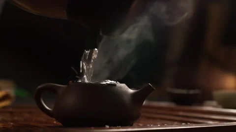 Teapot from Yixing clay Stock Footage 60678665