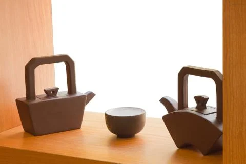 Teapots and cup Stock Photos