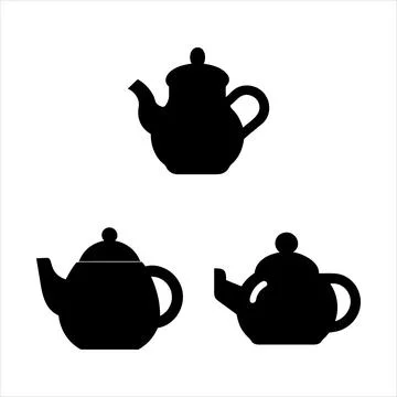 Teapots silhouette Stock Illustration