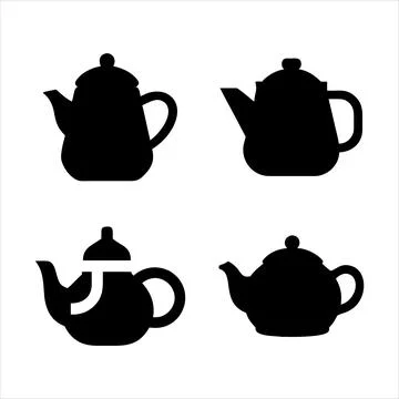 Teapots silhouette Stock Illustration