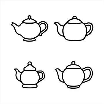 Teapots silhouette Stock Illustration