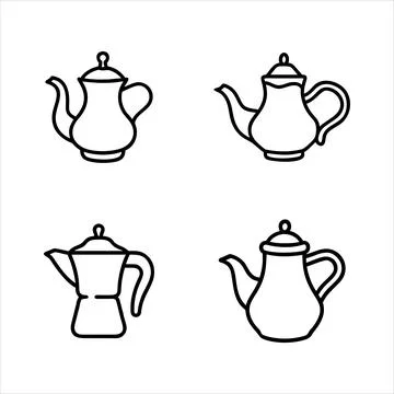 Teapots silhouette Stock Illustration