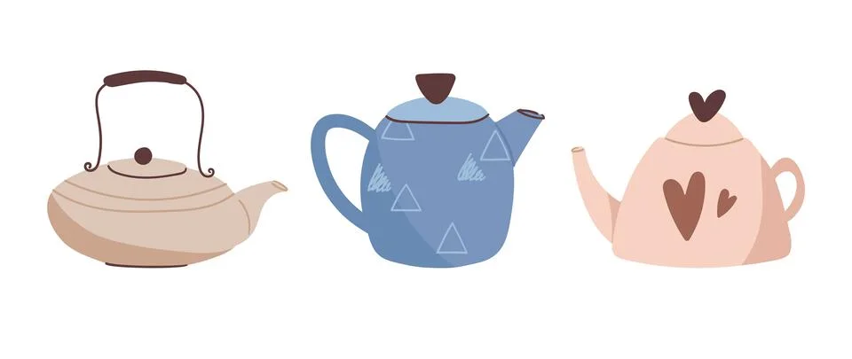 Teapots. Vector illustration Stock Illustration