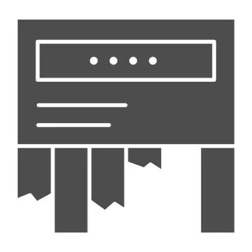 Tear-off ad solid icon. Tear off paper notice on the wall symbol, glyph style Stock Illustration