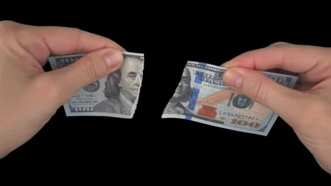 Tear Banknotes Green Screen Dollar Stock Footage 272708172