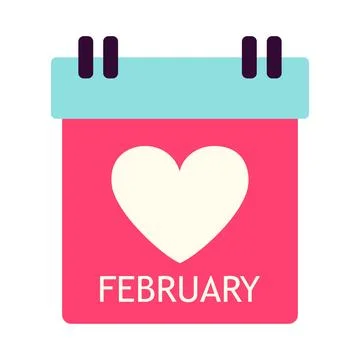 Tear-off calendar. Valentine's day. Vector illustration in flat style Illustrazione stock