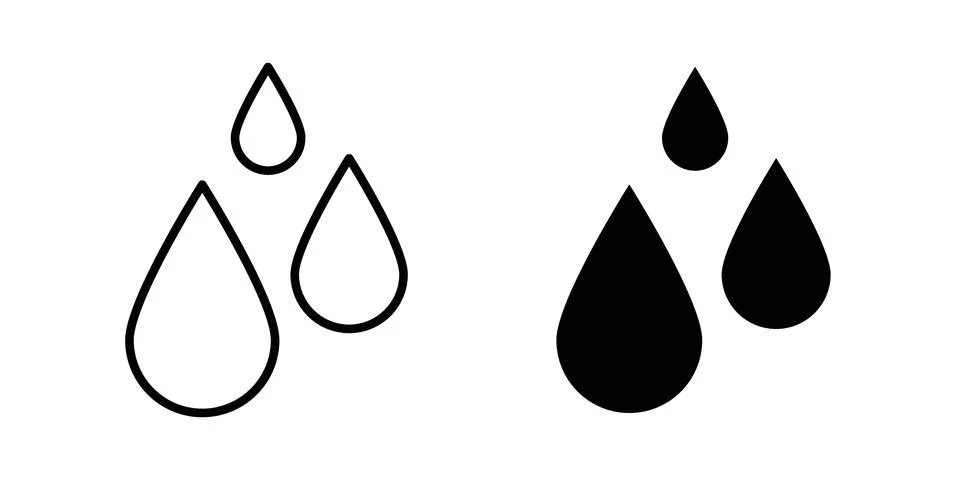 Tear drop icon set modern line and solid style collection. Stock Illustration