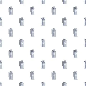 Tear gas grenade pattern on white background Stock Illustration