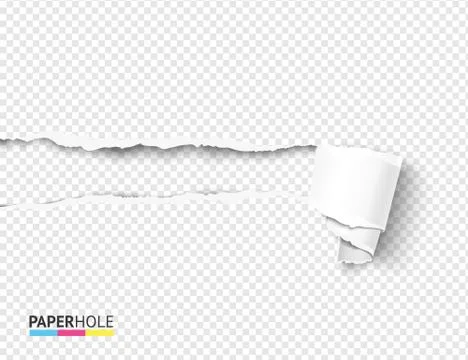 Tear off paper scroll and rip hole blank concept. Vector illustration Stock Illustration