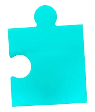 Tear-off sheets of paper for notes in the shape of a puzzle on a white back.. Stock Photos