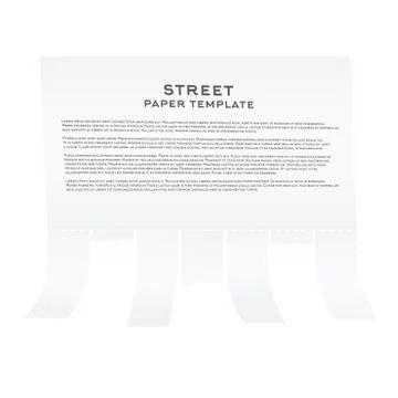 Tear off Stripes of Paper Sheet Isolated On White Background. Street Advertis Illustrazione stock
