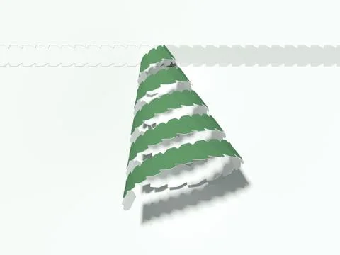 Tear-off tape in shape of christmass tree. 3d rendering Stock Illustration