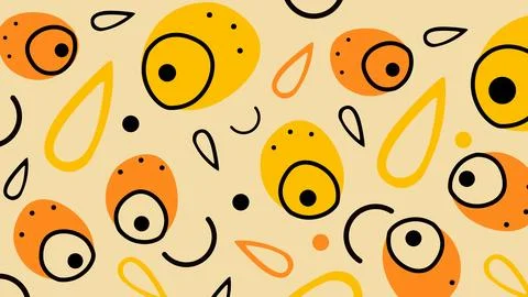 Teardrop Abstract Face Shapes Background Stock Illustration