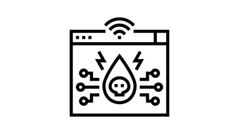 Teardrop attack line icon animation Video stock 224418006