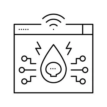 Teardrop attack line icon vector illustration Stock Illustration