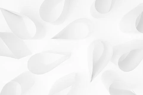 Teardrops shape of paper as elegant soft light white pattern in elegant simpl Stock Photos