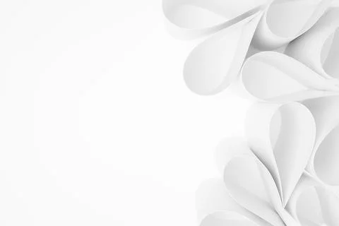 Teardrops shape of paper as elegant soft light white vertical border with cop Stock Photos