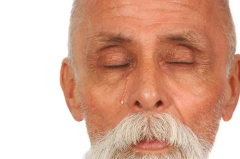 Tearful elderly man Stock Photos