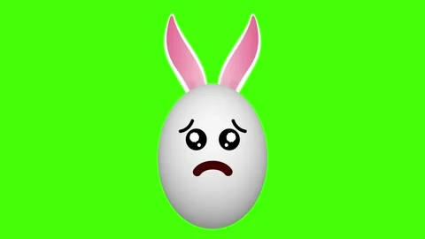 Tearful eye and sad expression easter egg on green screen Stock Footage 306079326