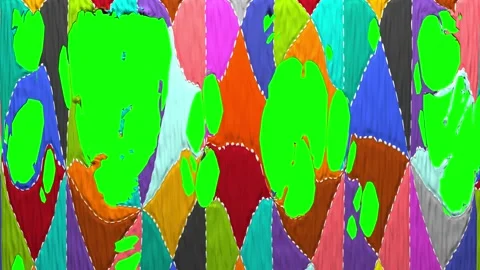 Tearing of a multicolored patchwork quilt Stockbeeldmateriaal 194147404