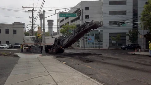 Tearing up a road for repaving Stock-Footage 107372980