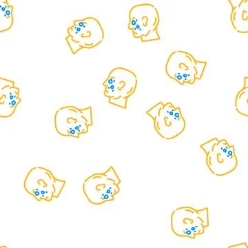 Tears problem vector seamless pattern Stock Illustration