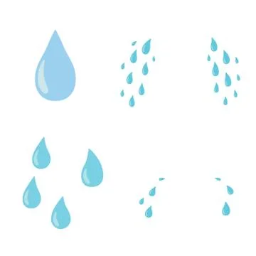 Tears set. Drop. Vector flat cartoon character icon design. Isolated on white Stock Illustration