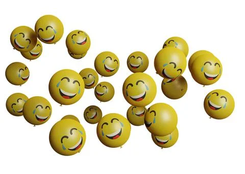 Tears smiling 3d render emoticon or emoji perfect for sosial media, branding, Illustrazione stock